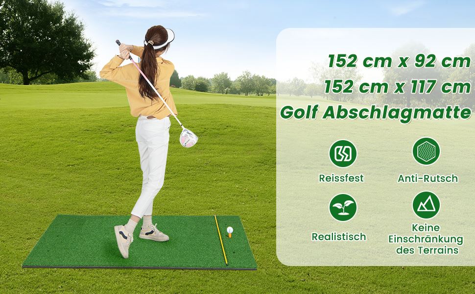 golfmatte mit 6 vorgebohrten
