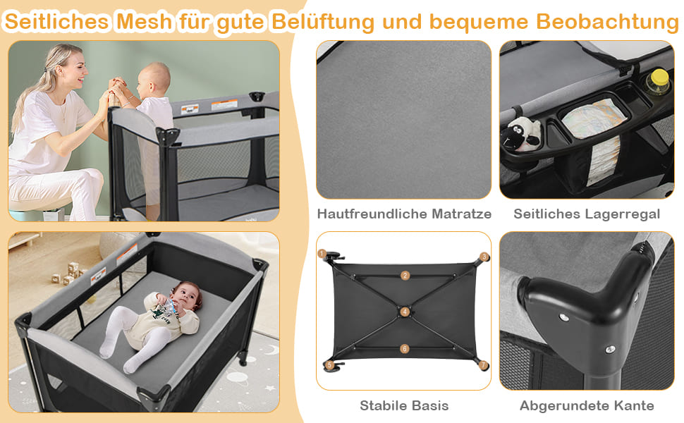 klappbarer stubenwagen mit tragetasche