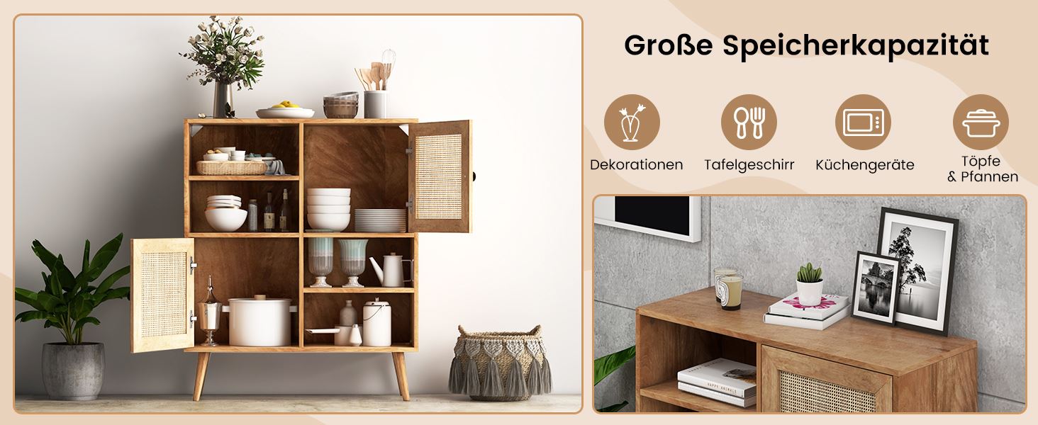 Buffetschrank im Boho-Stil für Wohnzimmer