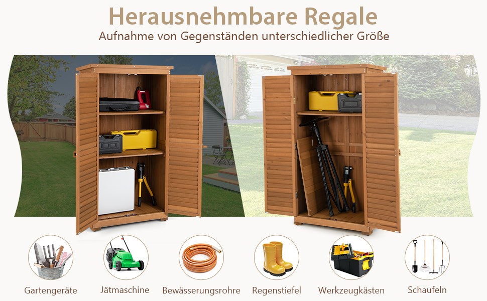 gartenschrank mit asphaltdach