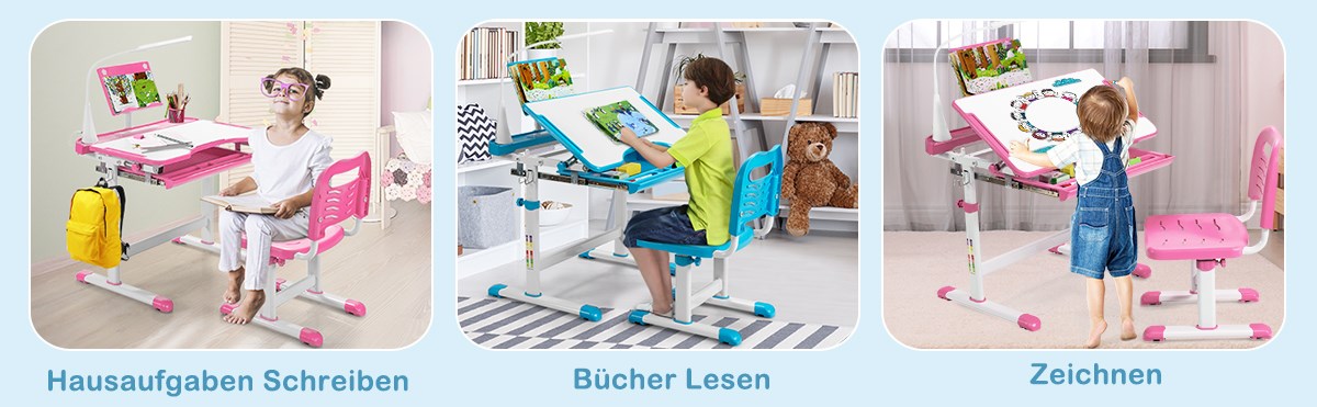 ergonomischer kindertisch und stuhl set