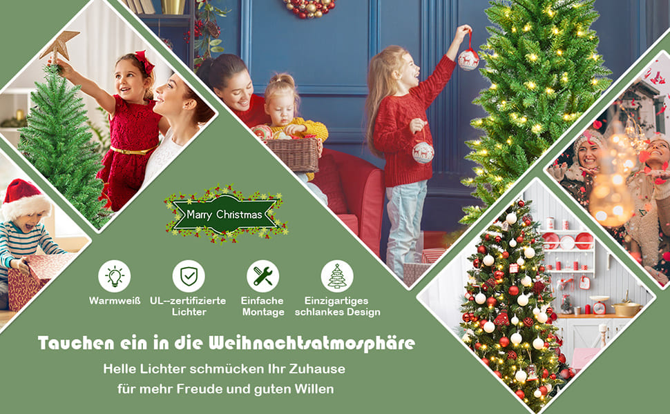 bleistiftweihnachtsbaum mit lichtern