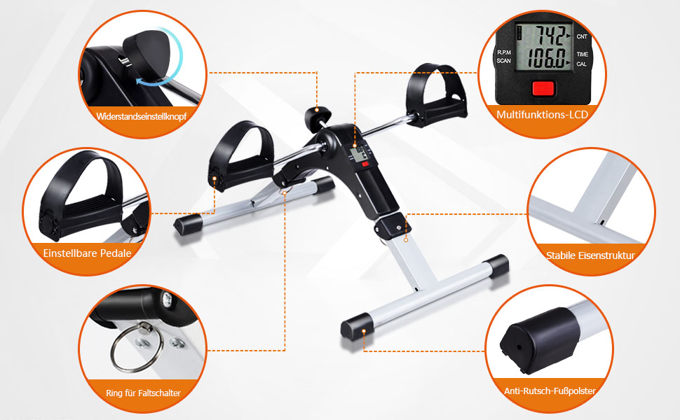 heimtrainer unter dem schreibtisch