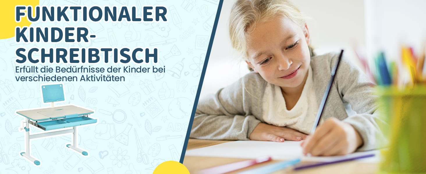 kindertisch mit neigbarer tischplatte