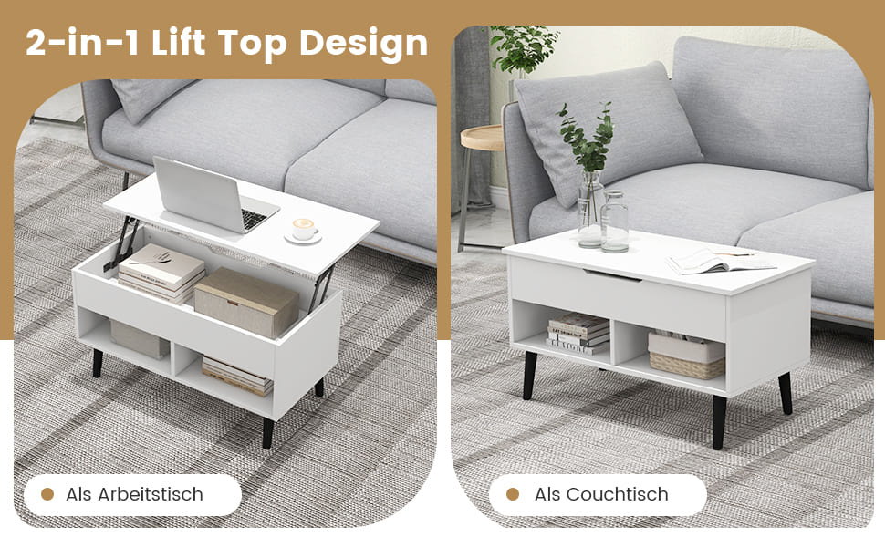 Couchtisch mit verstecktem Fach