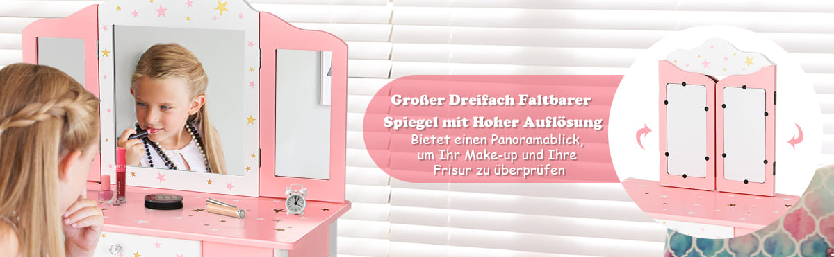 kinderschminktisch und stuhl