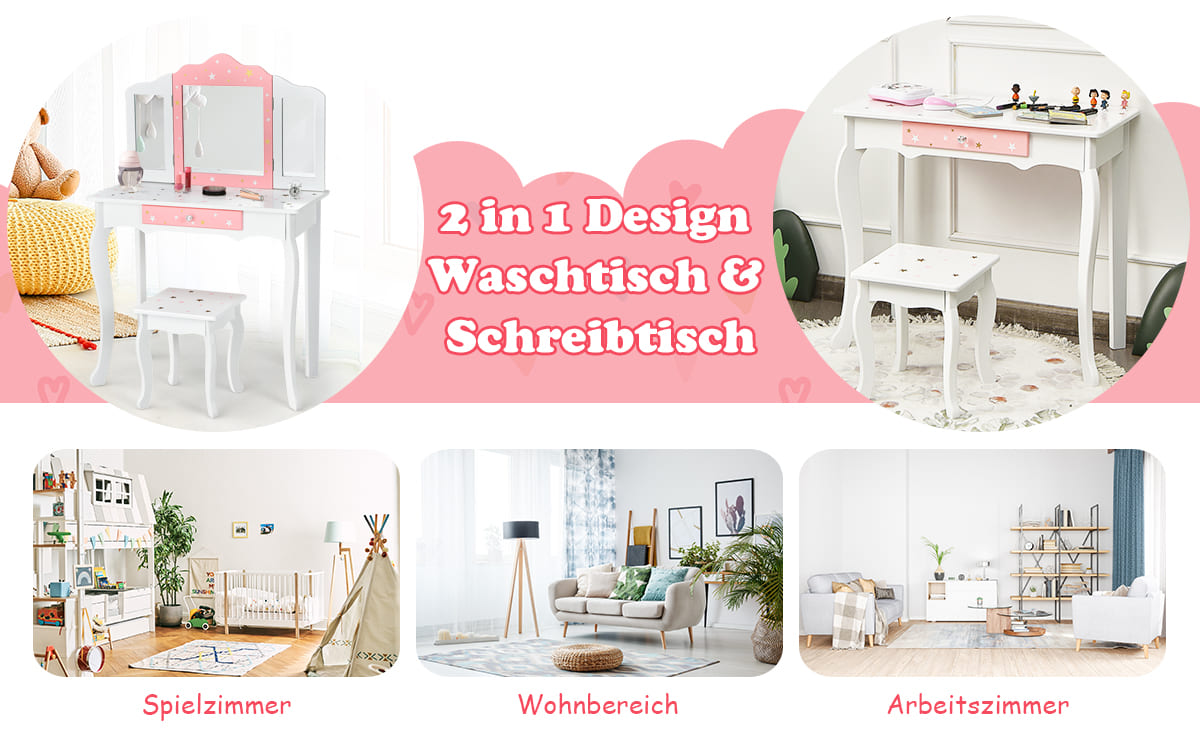 schminktisch mit abnehmbarer oberseite