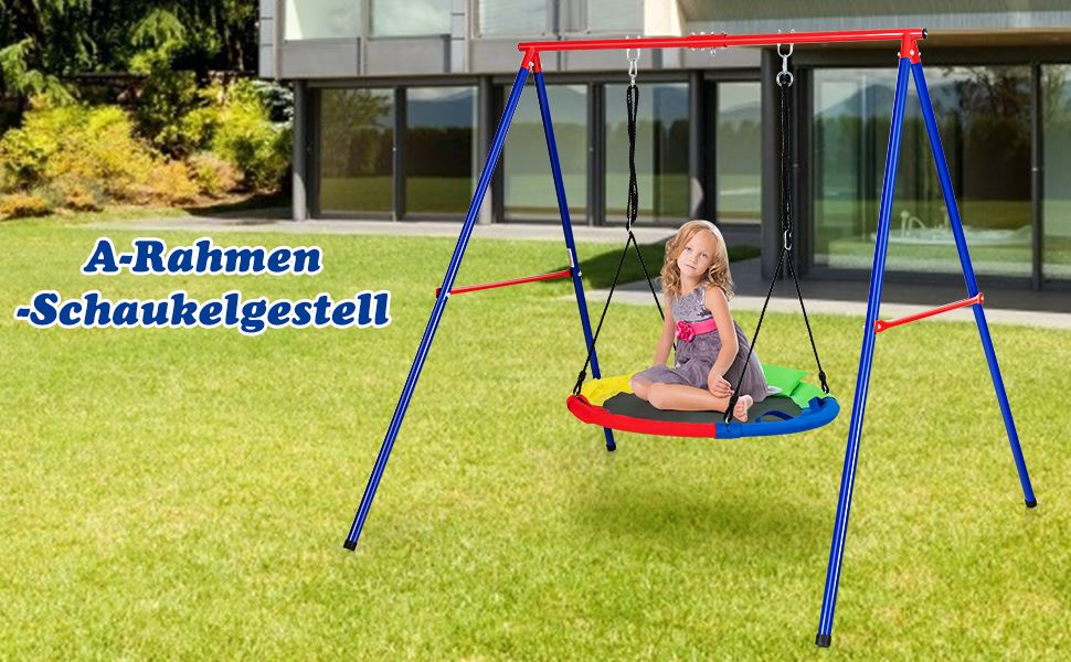 A-förmiges schaukelgestell mit heringen