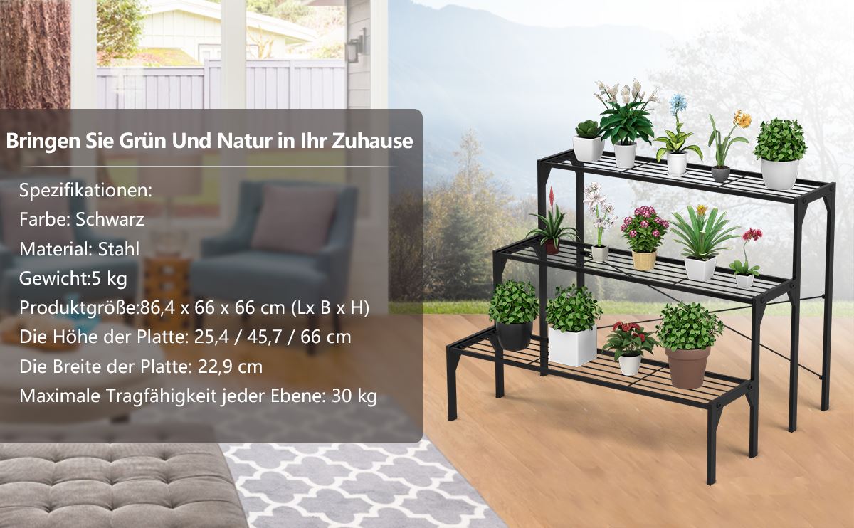 pflanzenständer mit 3 etagen