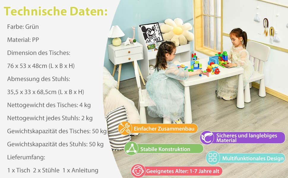 kindertisch und stühle für die schule