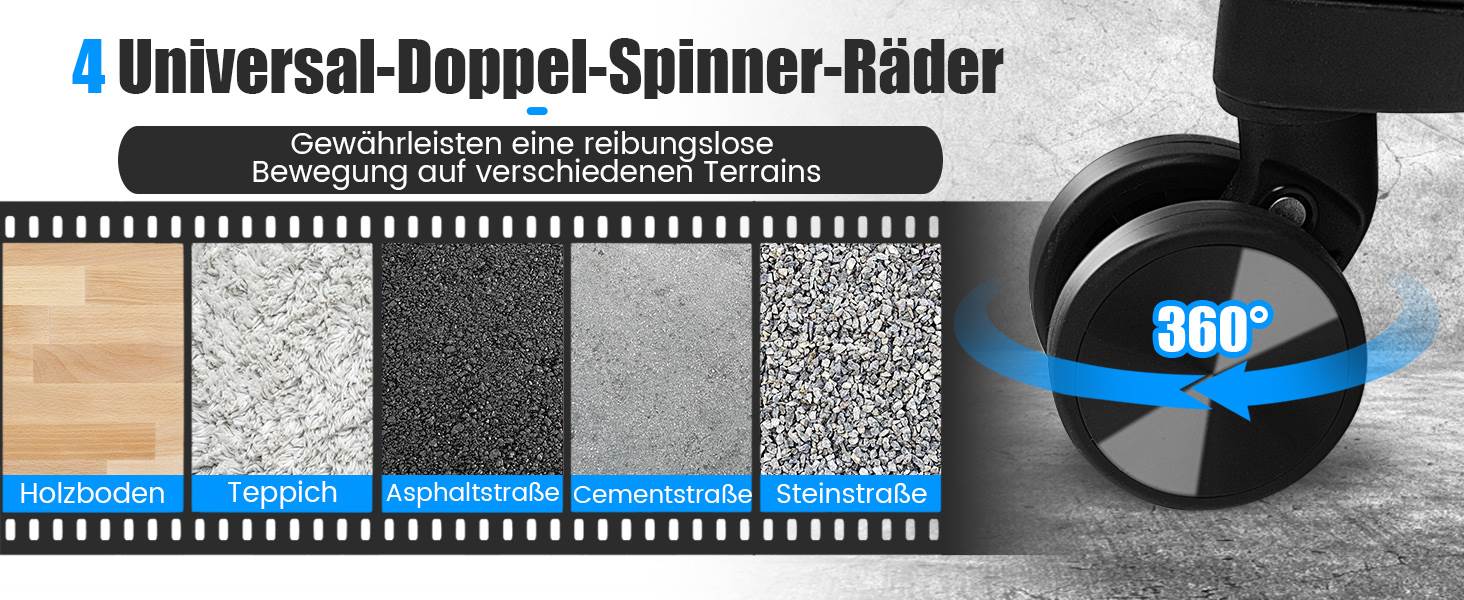 gepäckstück mit schloss & klappbarer tischplatte