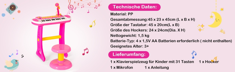 31-Tasten Keyboard für Kinder