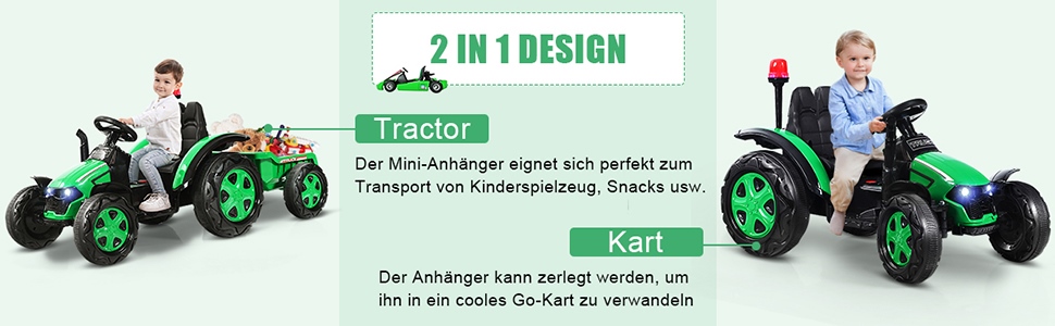 12v elektrischer traktor mit anhänger