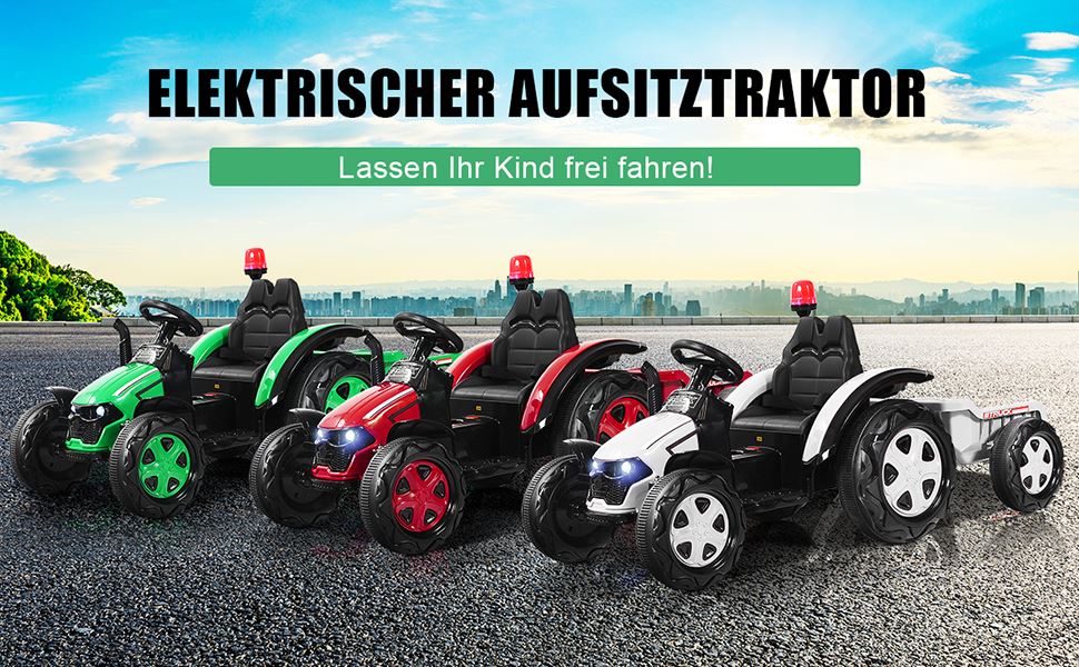 12V kindertraktor mit anhänger