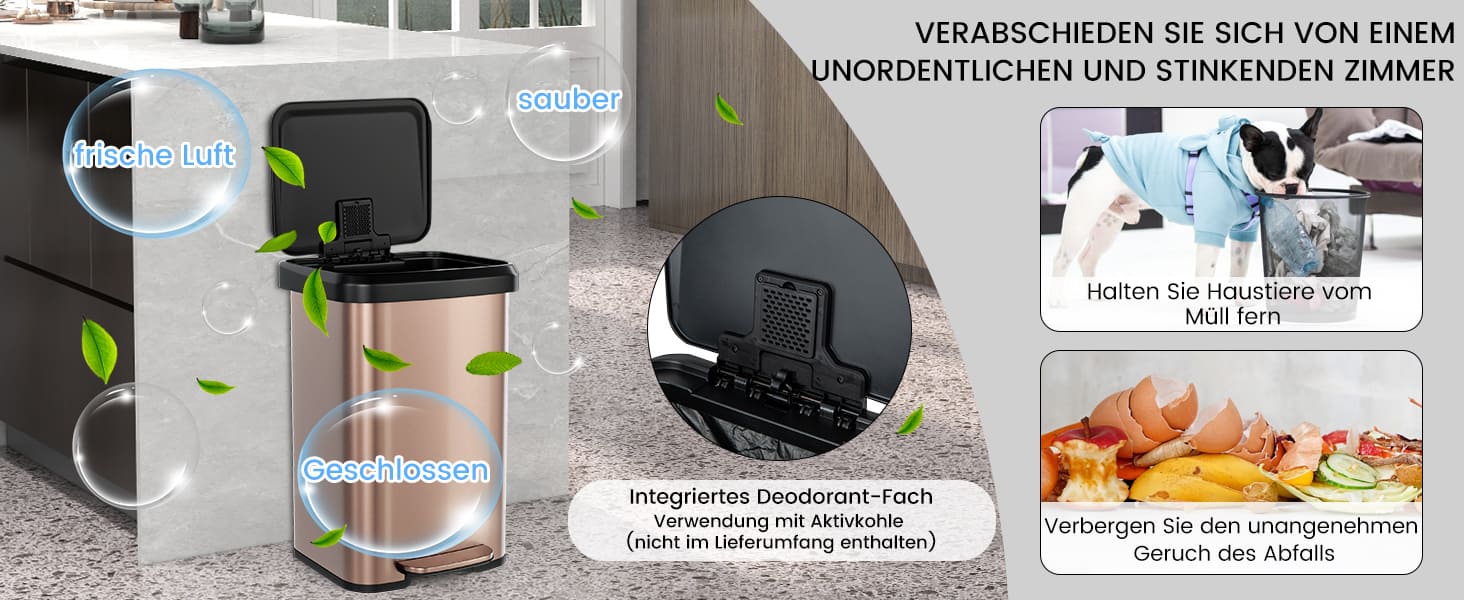 müllbehälter mit desodorierungsfach
