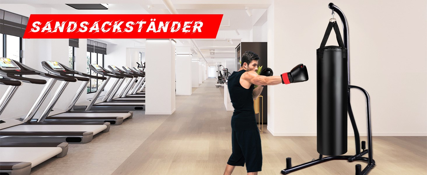 kickboxsack mit handschuhen