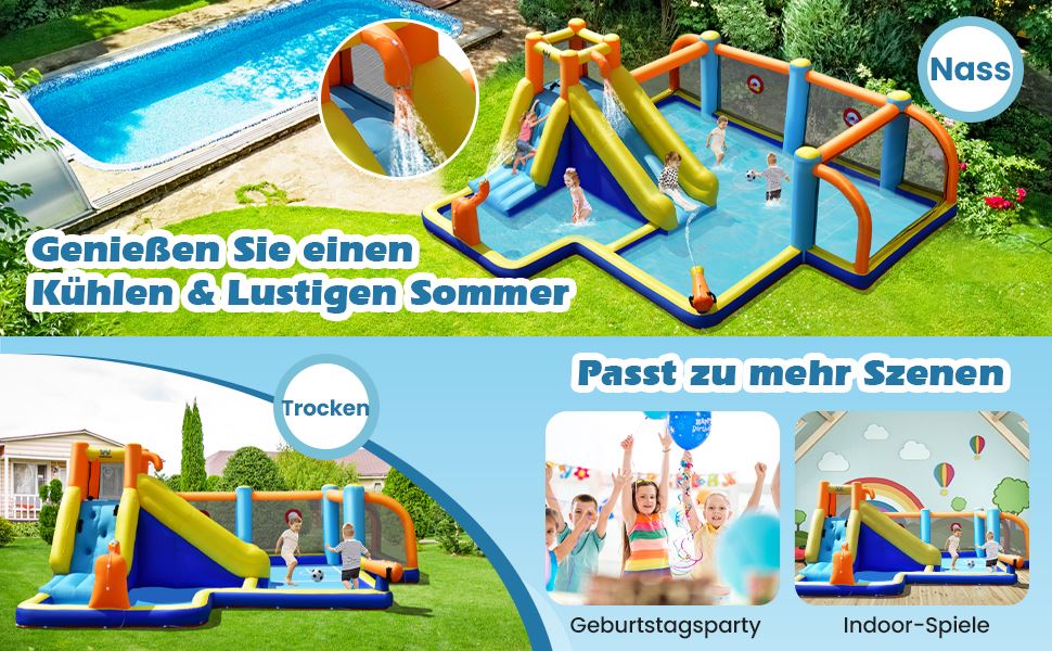 riesiger aufblasbarer Kinder-Wasserrutschenpark