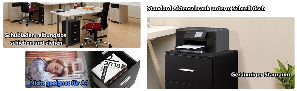 Standcontainer unter dem Schreibtisch