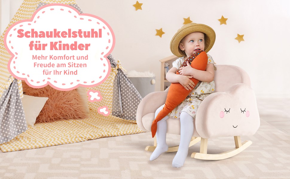 gepolsterter Kinder Schaukelstuhl