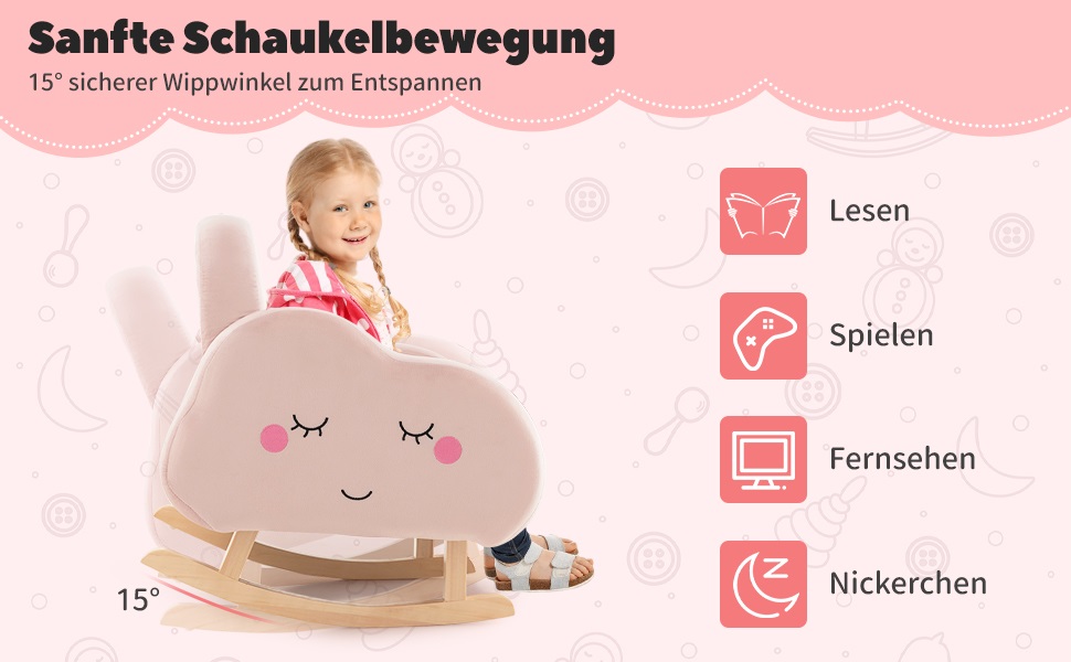 Kinder Sofa Stuhl mit massiven Holzbeinen