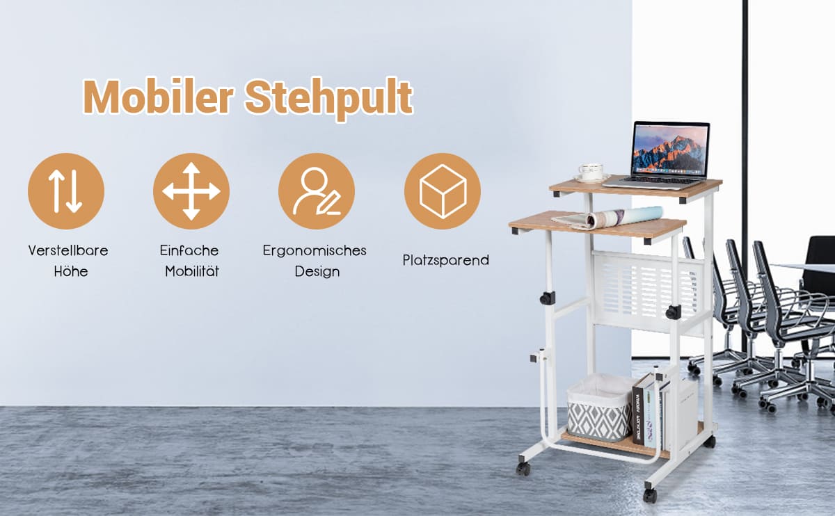 computertisch mit tastaturablage