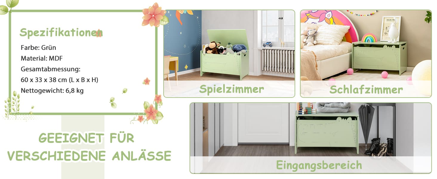 Spielzeugtruhe aus Holz