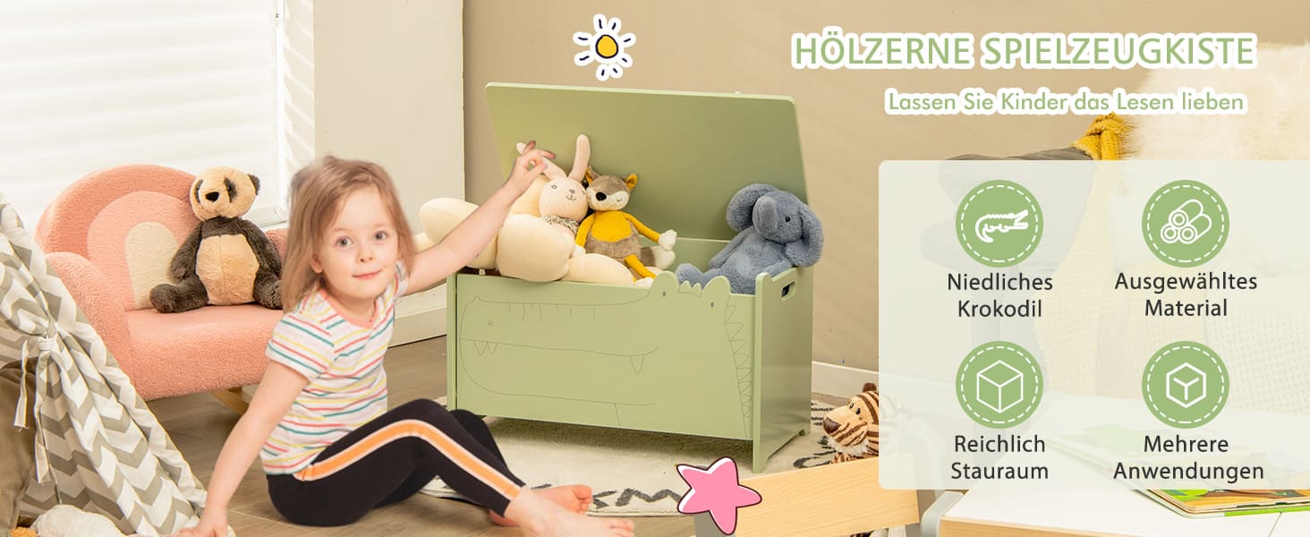 Aufbewahrungsbox mit Sicherheitsscharnier