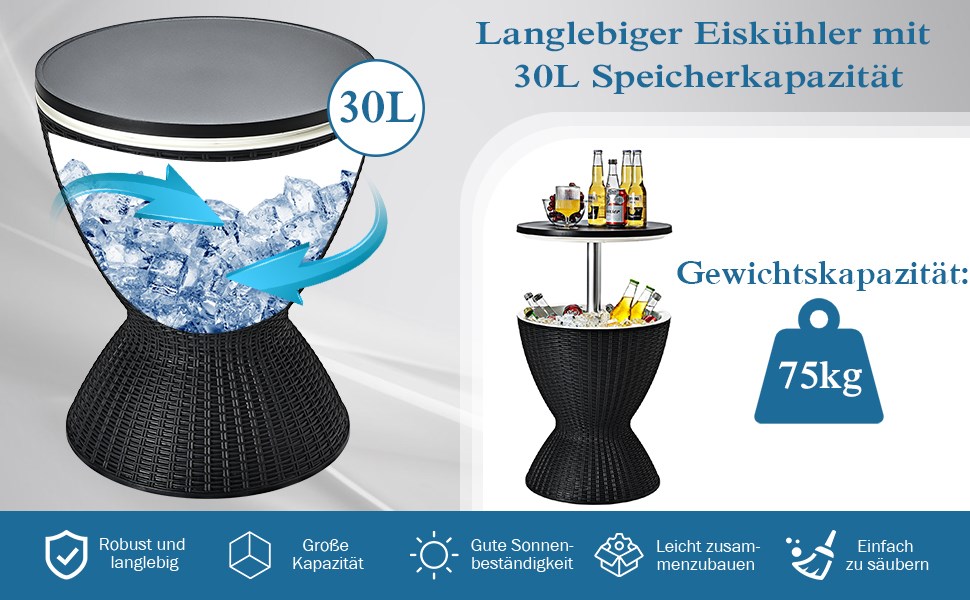 kühltisch eiskühler mit deckel cocktail couchtisch