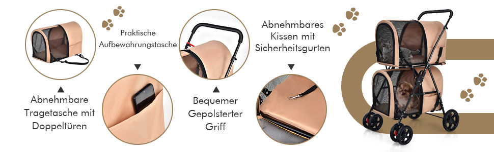 klappbarer reisewagen für haustiere katzen