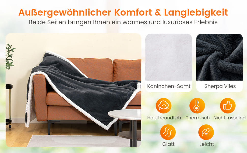 weiche Flanell-Heizdecke mit 9 Heizstufen