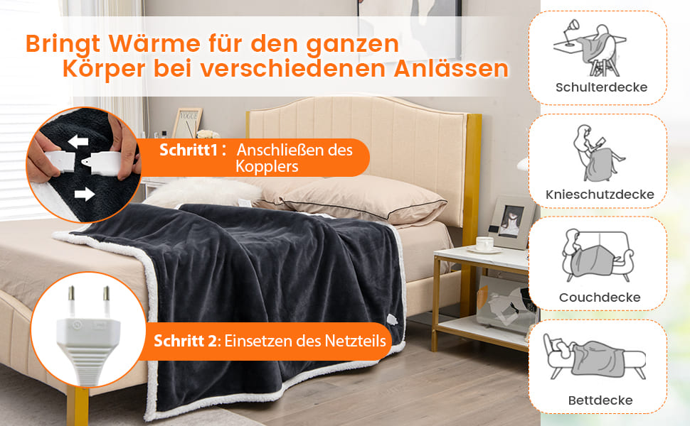 warme Decke mit 9 Heizstufen