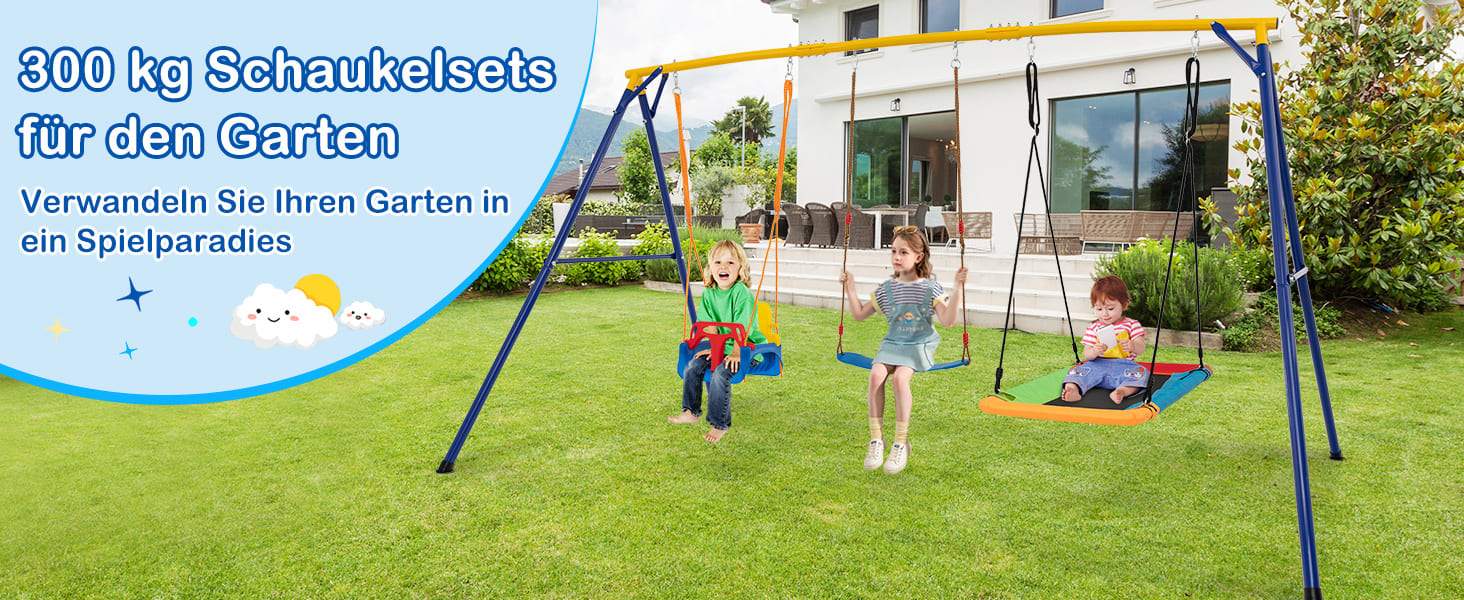 spiel-set mit 3 schaukeltypen