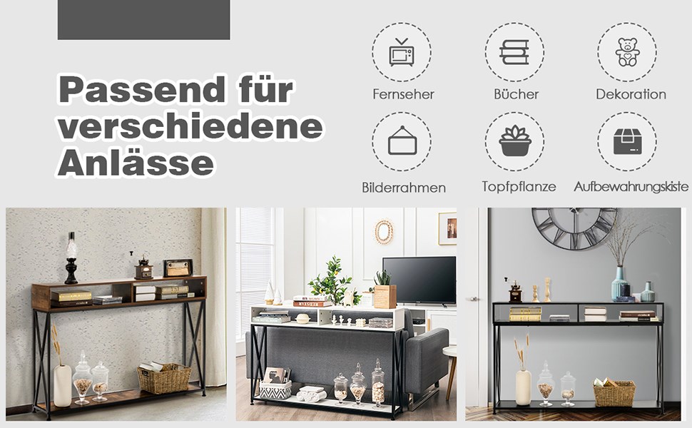sofatisch aus holz und metall mit stauraum