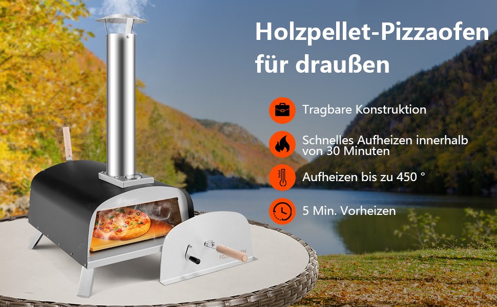 holzbefeuerter Hinterhof-Pizza-Maker