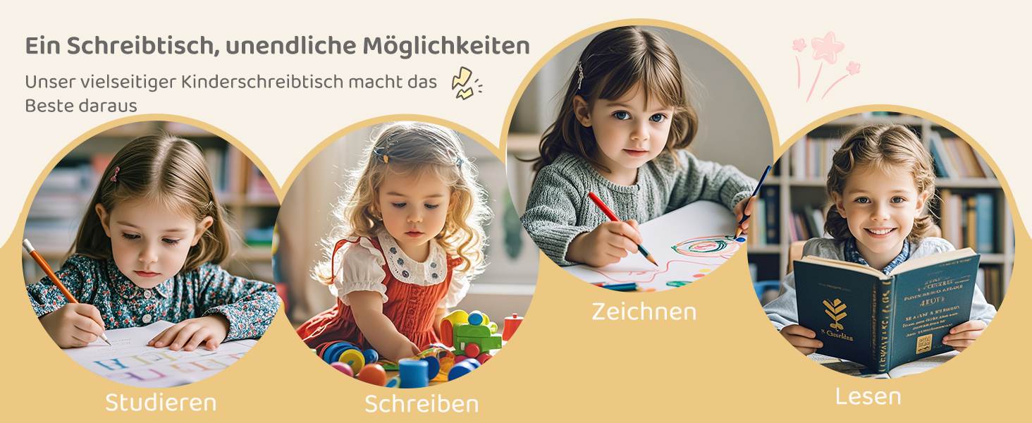 Höhenverstellbarer Kinderschreibtisch