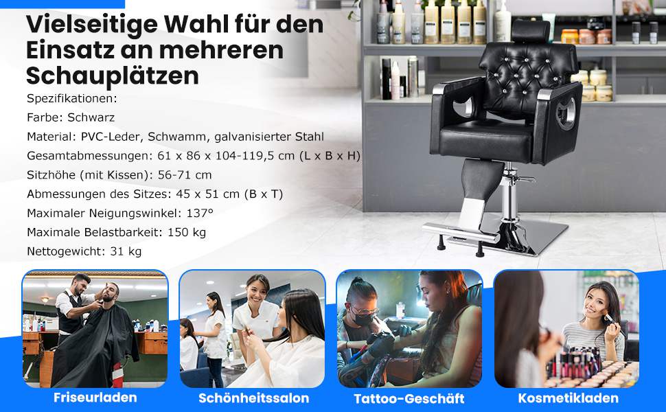 Höhenverstellbarer Friseurstuhl
