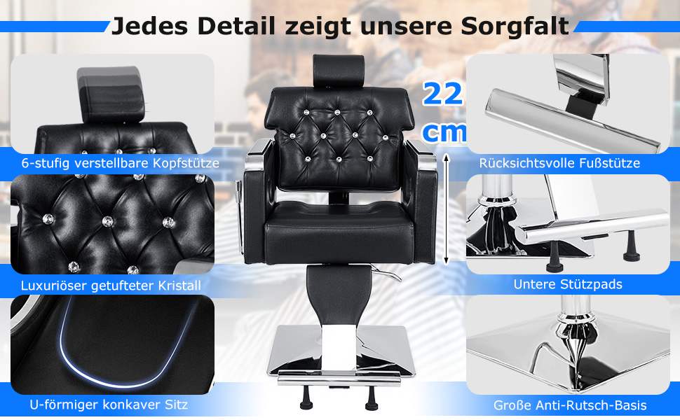 Höhenverstellbarer Friseurstuhl