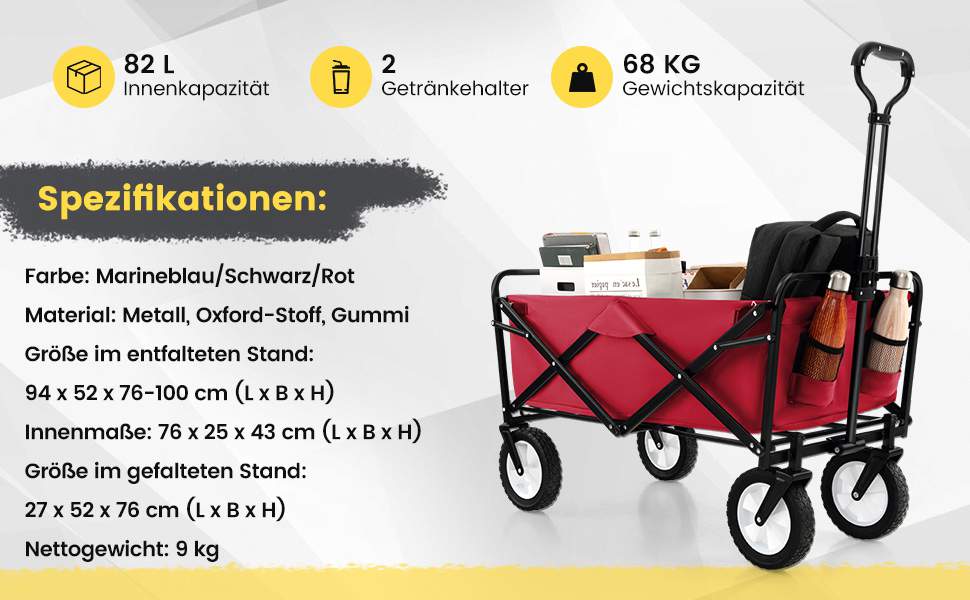 Komfortabler Strandwagen