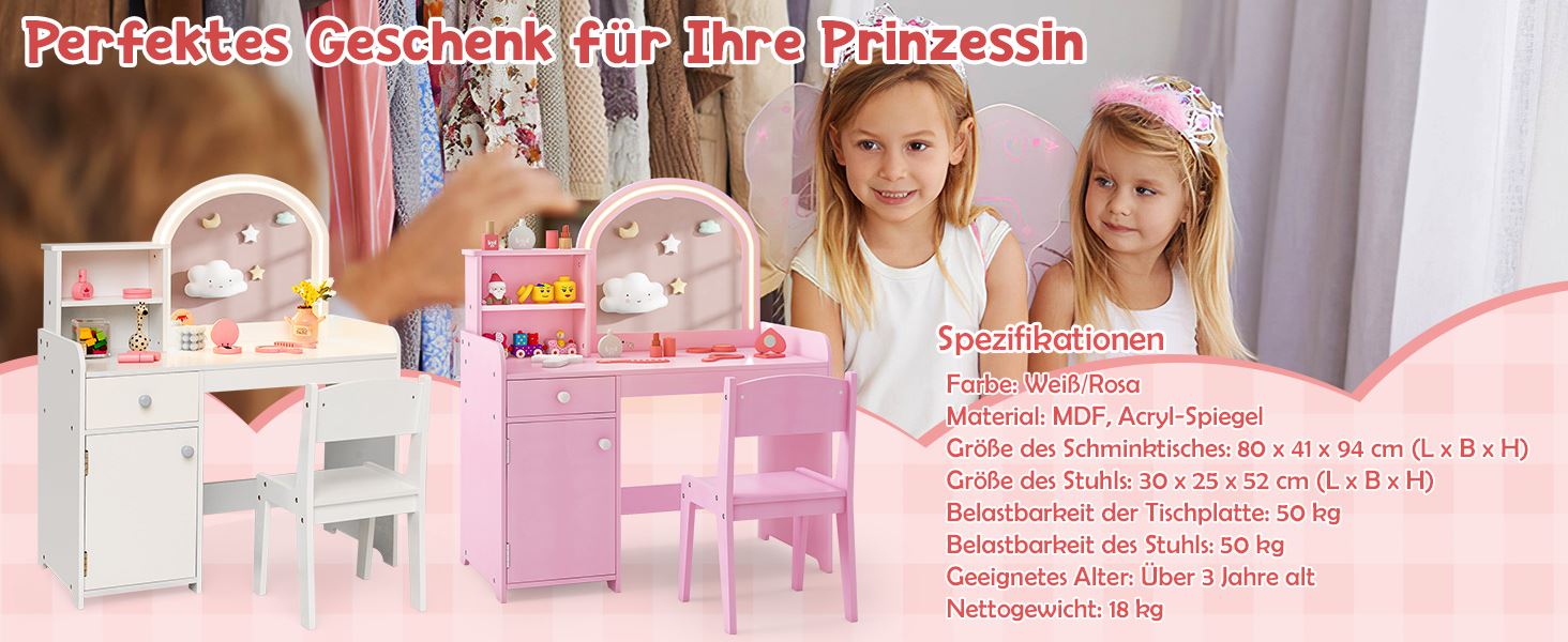 schminktisch mit regalen & unterschrank