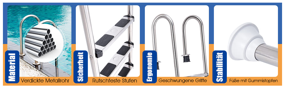 Edelstahl Poolleiter