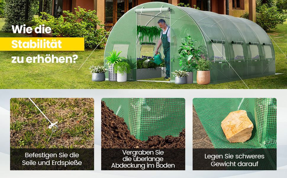 rundes Gartenhaus mit aufrollbaren Fenstern & Türen mit Reißverschluss