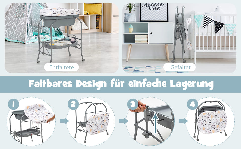 wickeltisch mit rädern