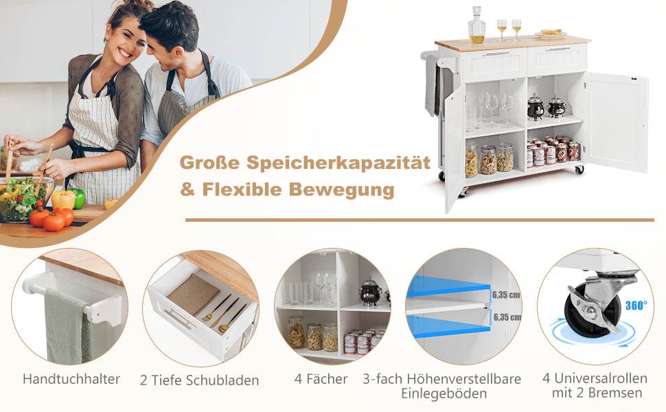 bewegliche Kücheninsel
