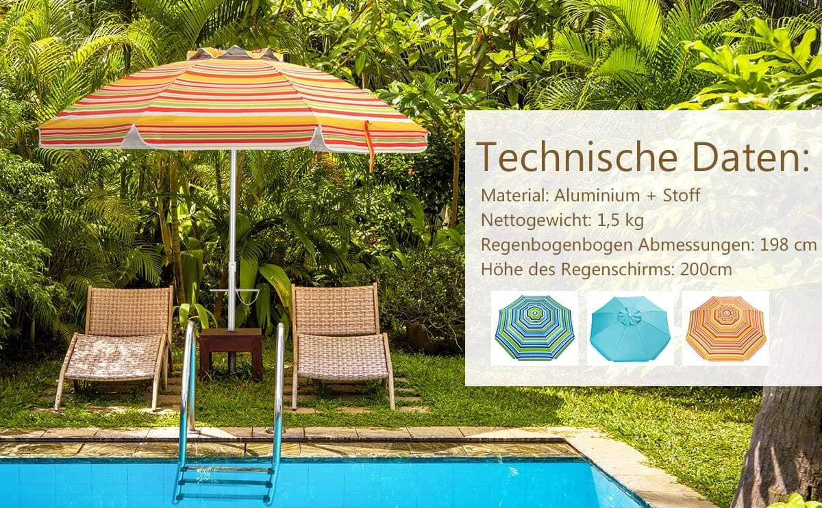 terrassenschirm strandschirm mit verankerung