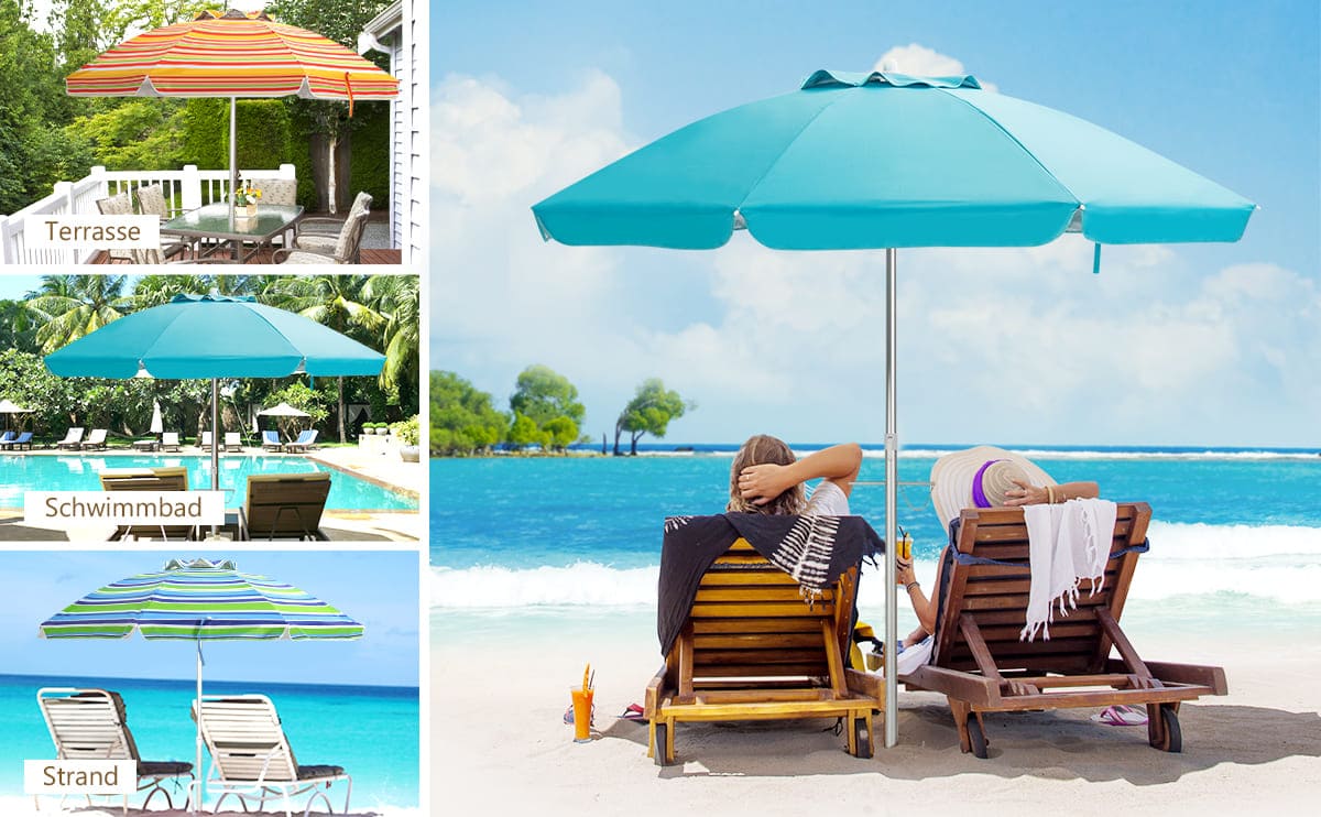 strandschirm mit kippbarem aluminiumständer