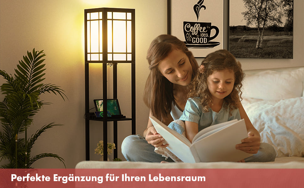ecke hohe bücherregal lampe
