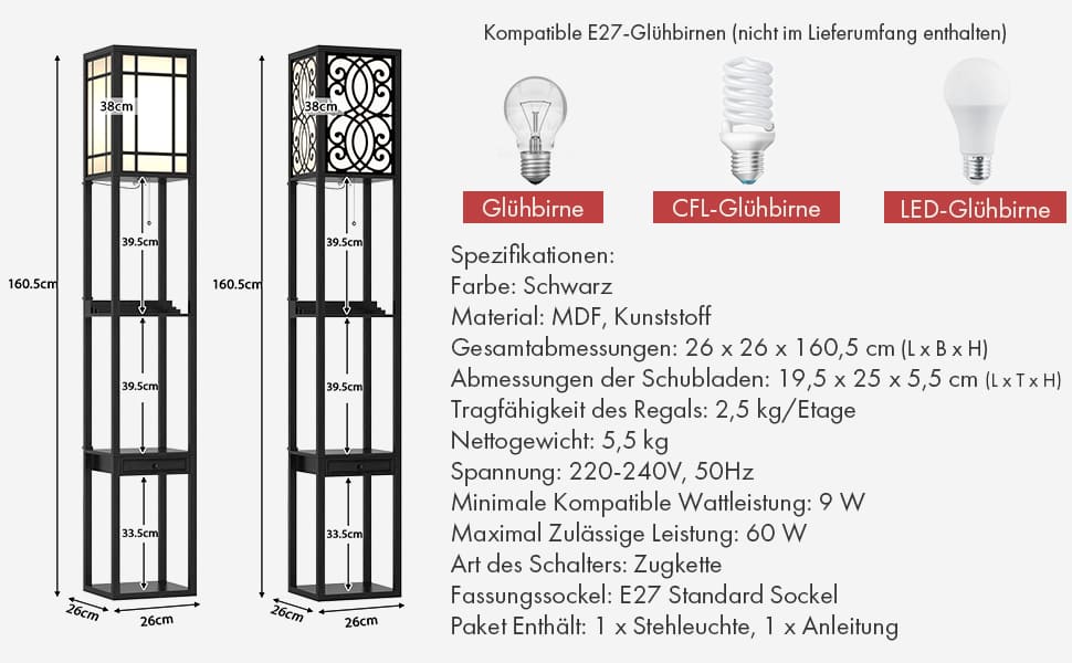 moderne stehlampe