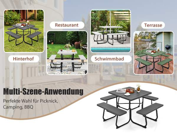 Komplettes Picknicktisch Set