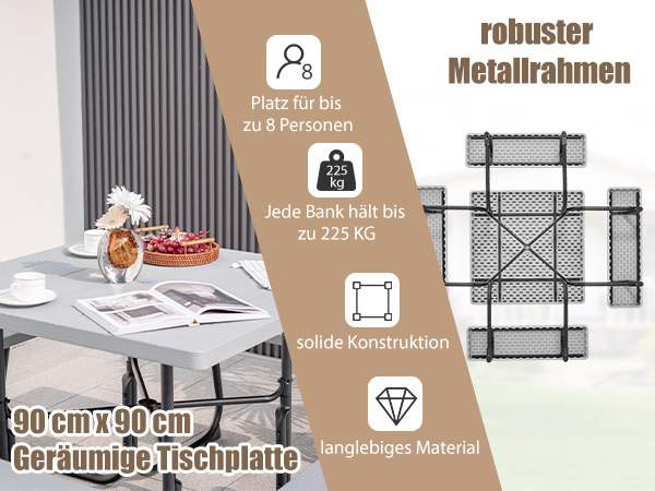 Komplettes Picknicktisch Set