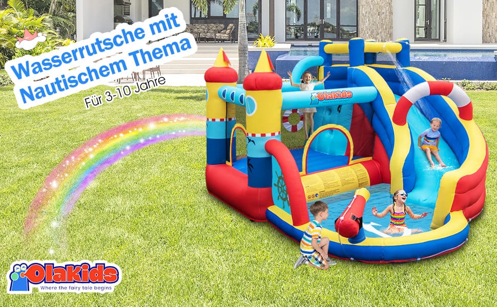 Wasserpark für Kinder im Hinterhof